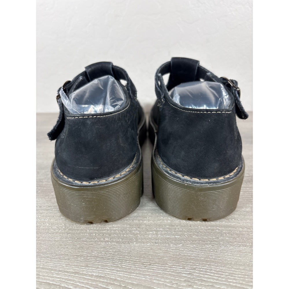 Dr. Martens England Black Nubuck / Suede Mary Jane T-Strap Cutout Shoes Vintage - Picture 7 of 10
